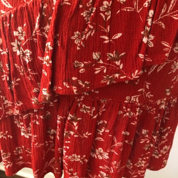 Red floral trendy summer dress - Picture 6 of 9